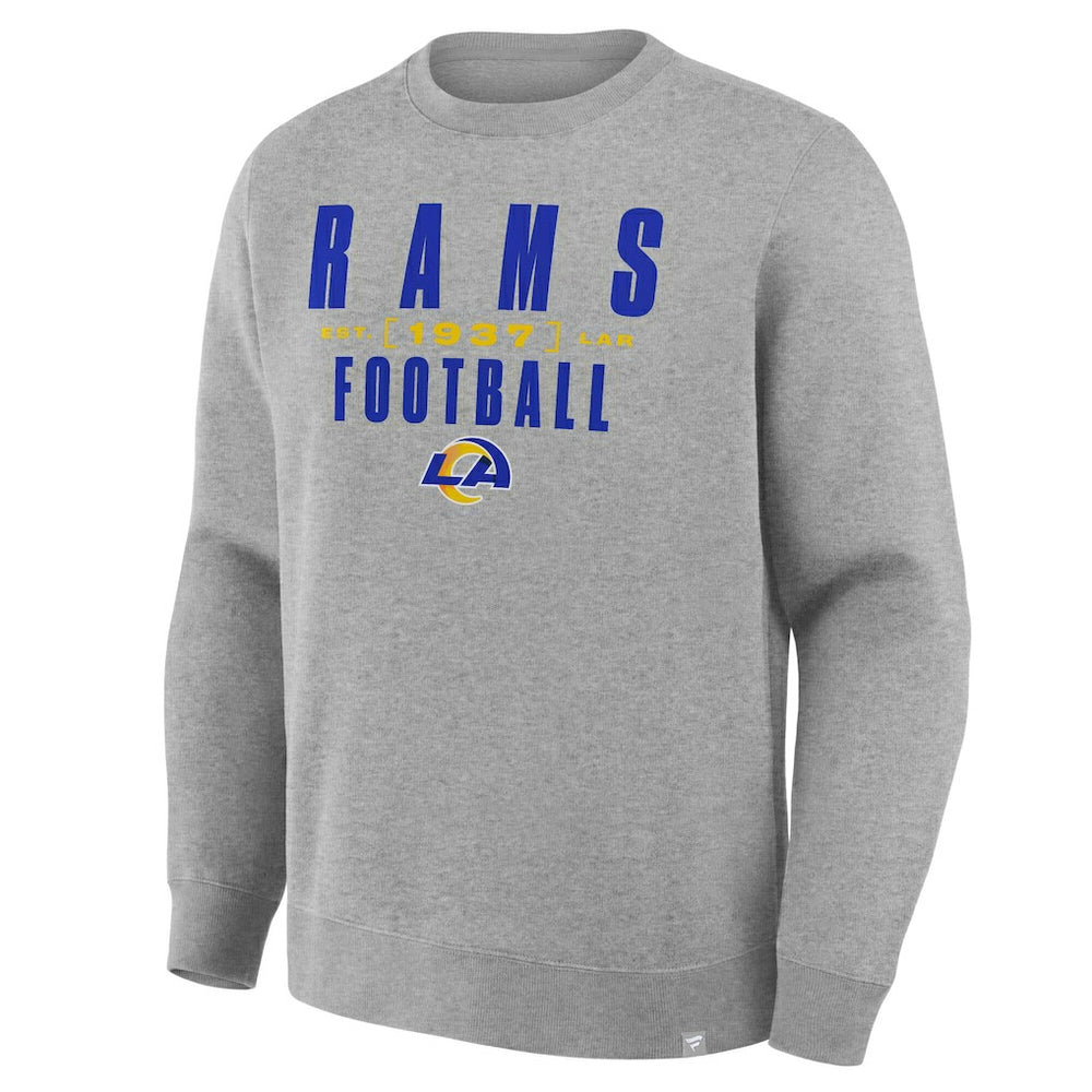 Los Angeles Rams Powerful Throw Legacy Pullover Sweatshirt Heather Gray - Fanatics