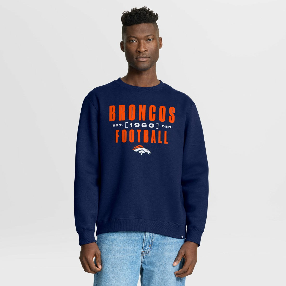Denver Broncos Powerful Throw Legacy Pullover Sweatshirt Navy - Fanatics