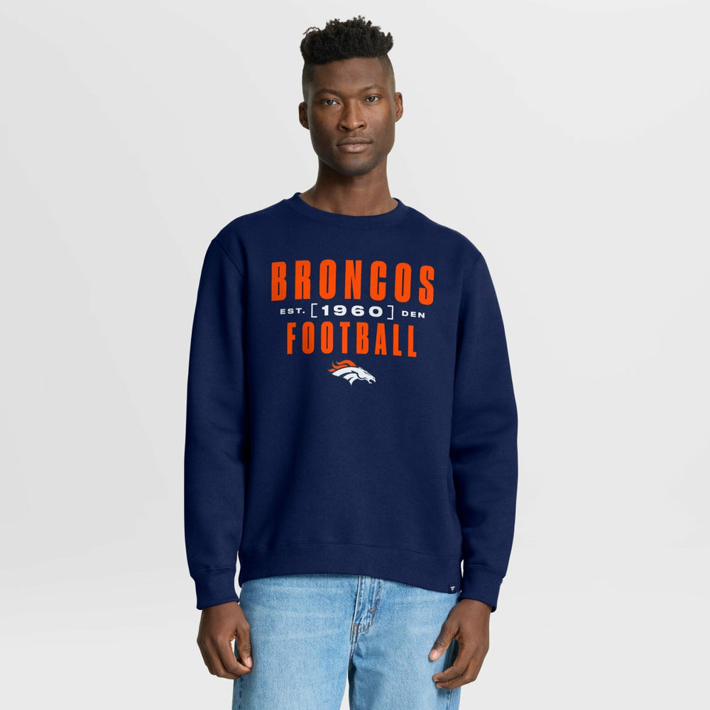 Denver Broncos Powerful Throw Legacy Pullover Sweatshirt Navy - Fanatics