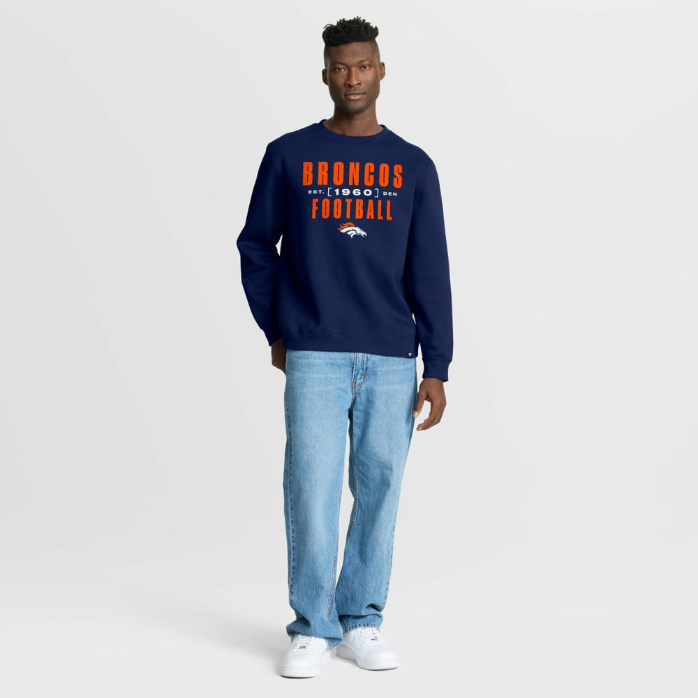 Denver Broncos Powerful Throw Legacy Pullover Sweatshirt Navy - Fanatics