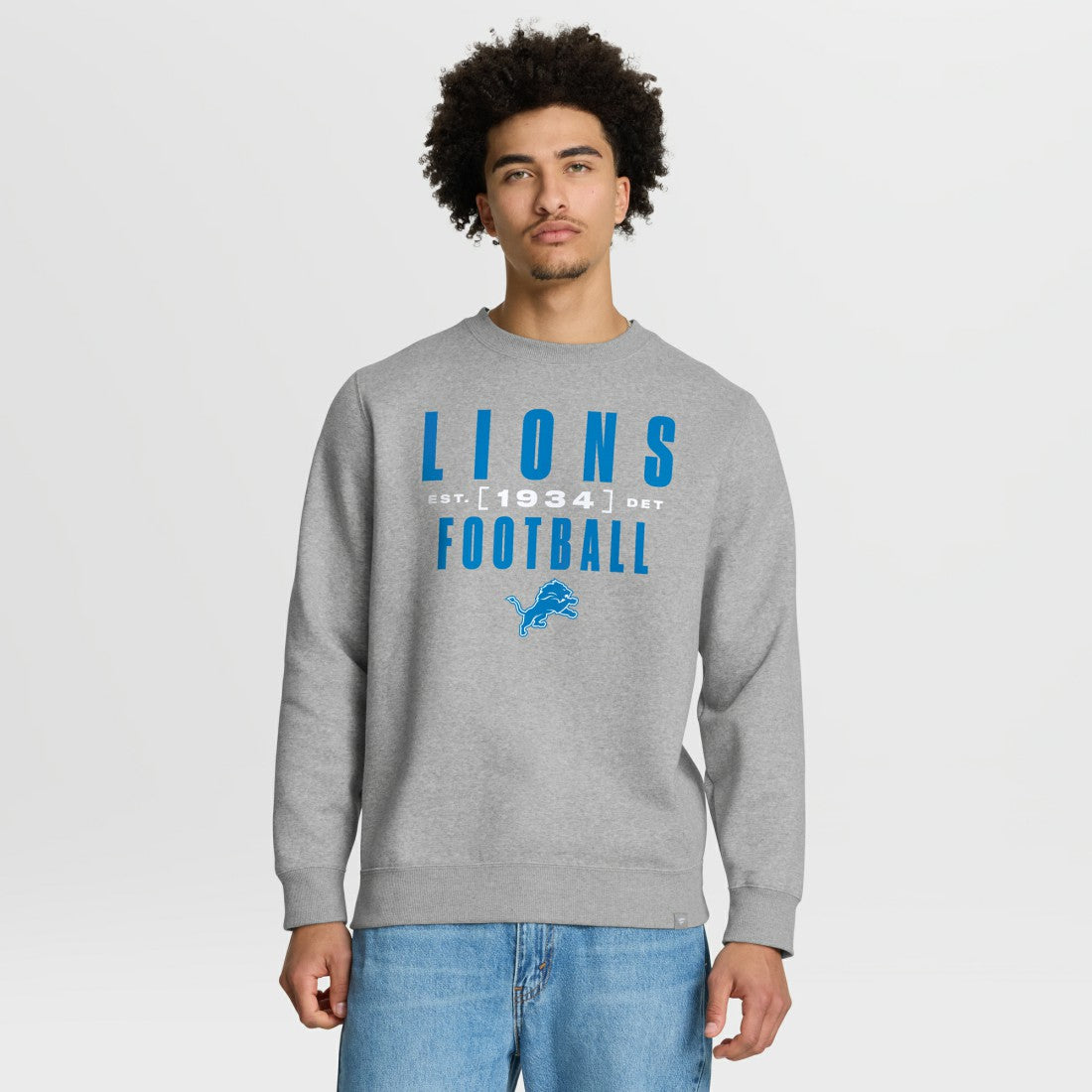 Detroit Lions Powerful Throw Legacy Pullover Sweatshirt Heather Gray - Fanatics