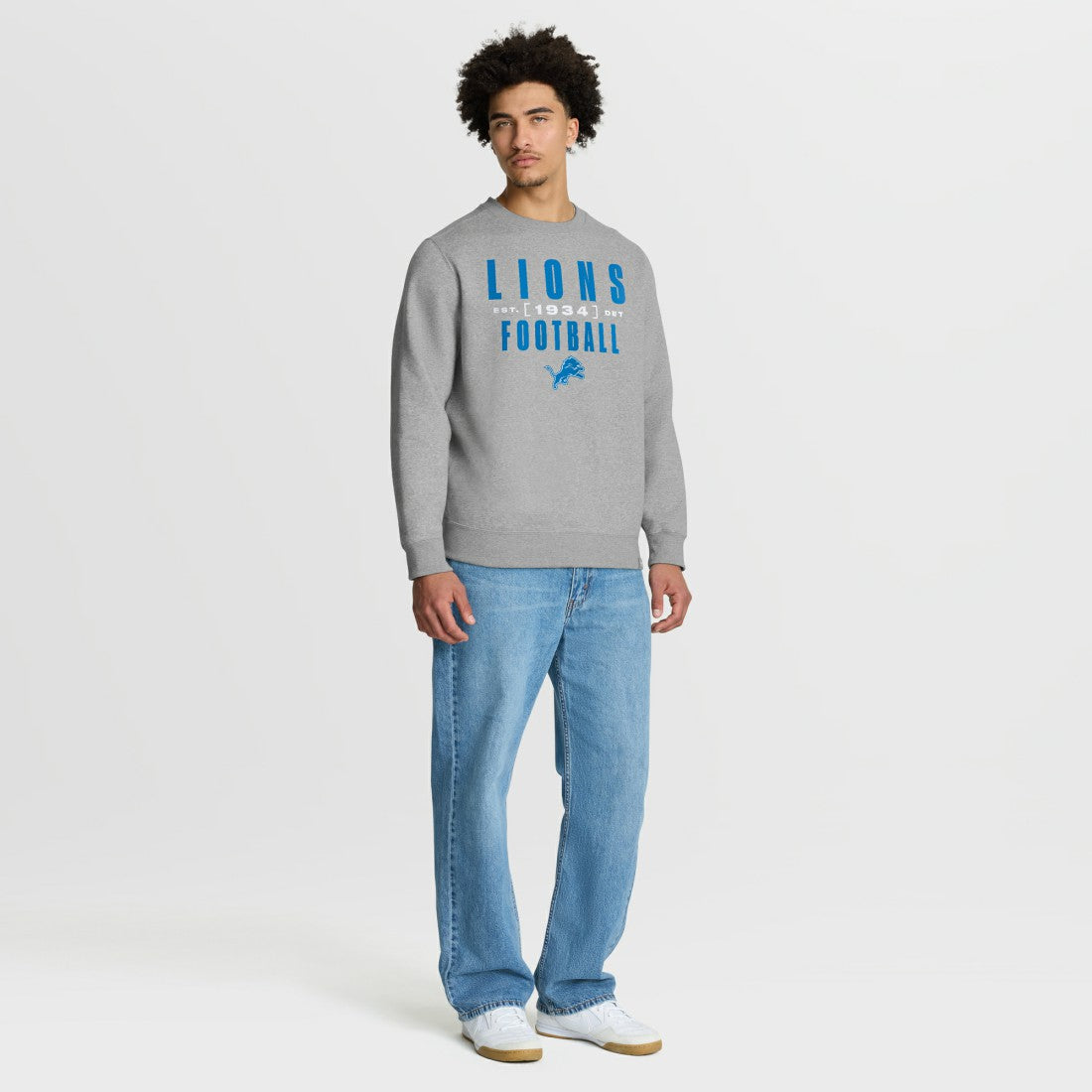 Detroit Lions Powerful Throw Legacy Pullover Sweatshirt Heather Gray - Fanatics