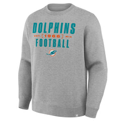 Miami Dolphins Powerful Throw Legacy Pullover Sweatshirt Heather Gray - Fanatics