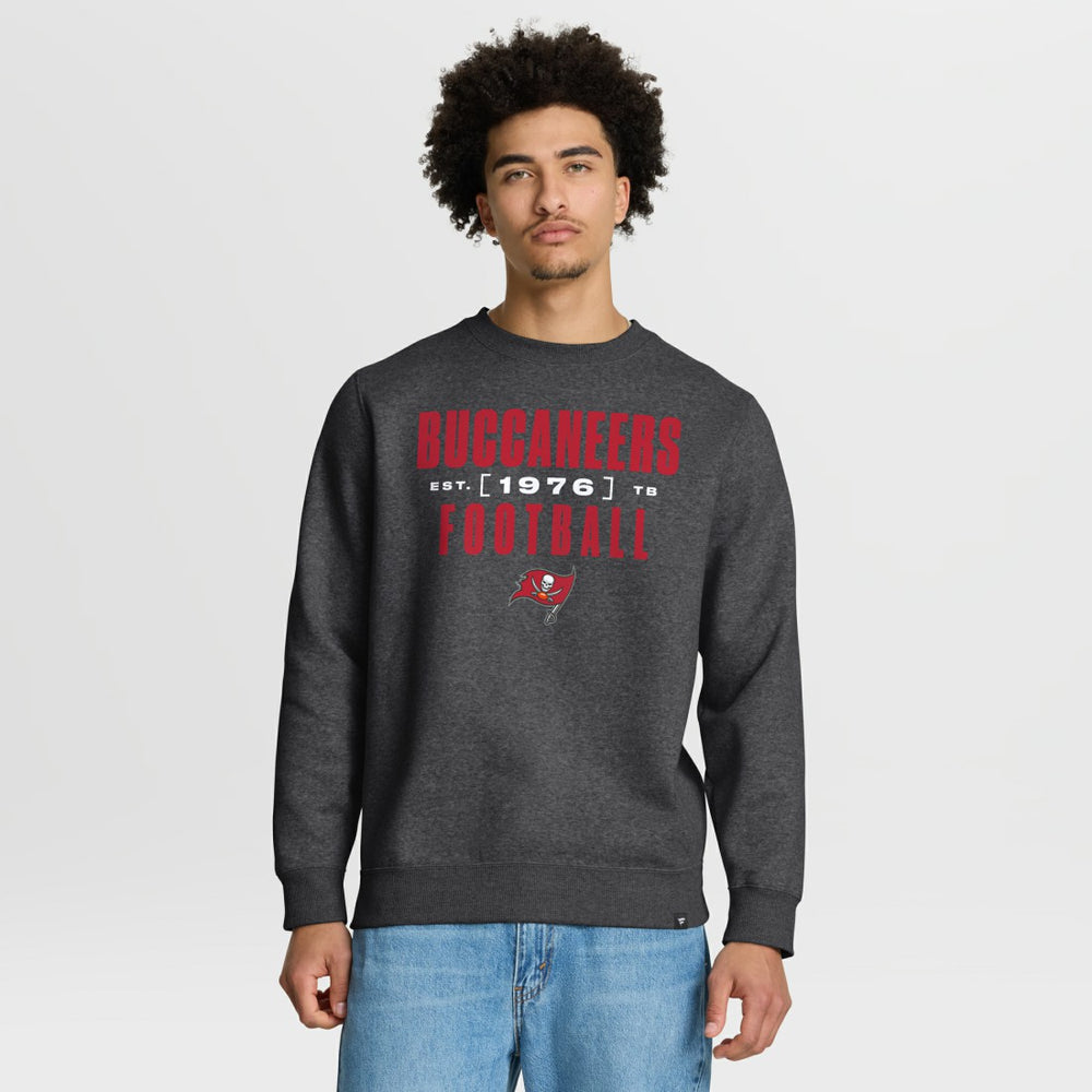 Tampa Bay Buccaneers Powerful Throw Legacy Pullover Sweatshirt Heather Pewter - Fanatics