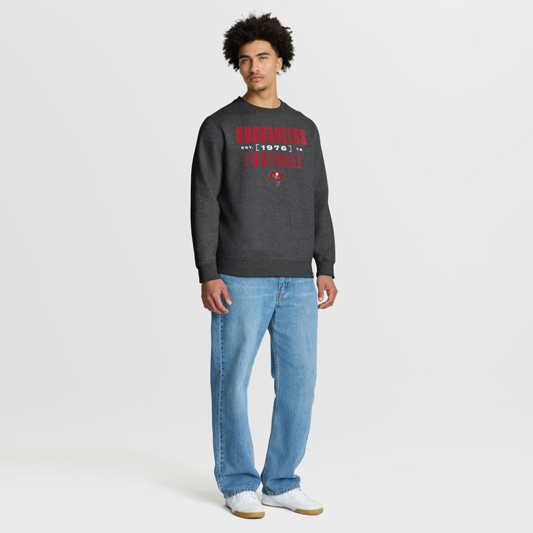 Tampa Bay Buccaneers Powerful Throw Legacy Pullover Sweatshirt Heather Pewter - Fanatics
