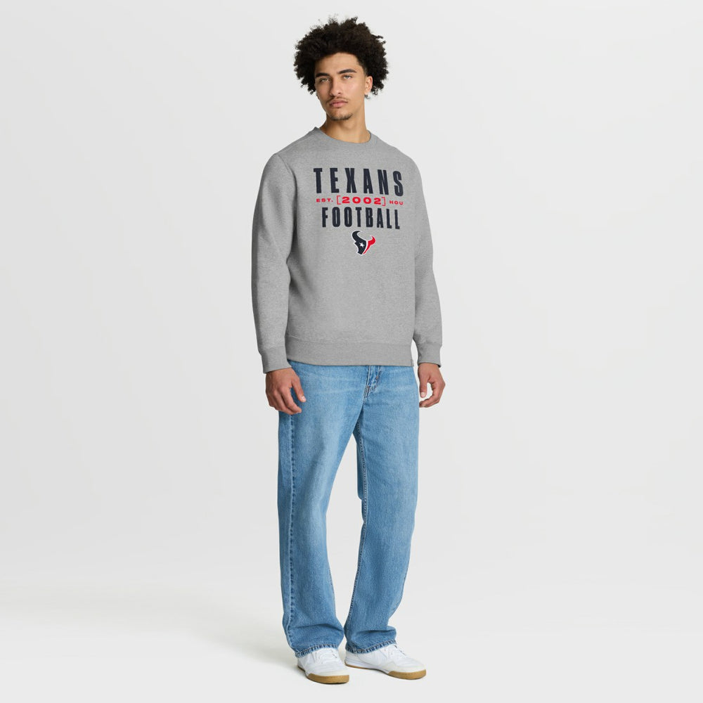 Houston Texans Powerful Throw Legacy Pullover Sweatshirt Heather Gray - Fanatics