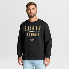 New Orleans Saints Powerful Throw Legacy Pullover Sweatshirt Black - Fanatics