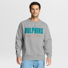 Miami Dolphins Direct Handoff Legacy Pullover Sweatshirt Heather Gray - Fanatics
