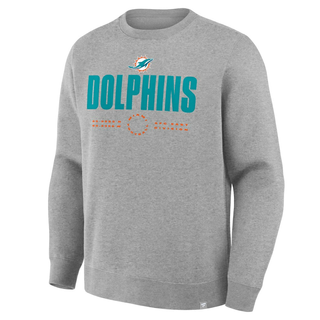 Miami Dolphins Direct Handoff Legacy Pullover Sweatshirt Heather Gray - Fanatics