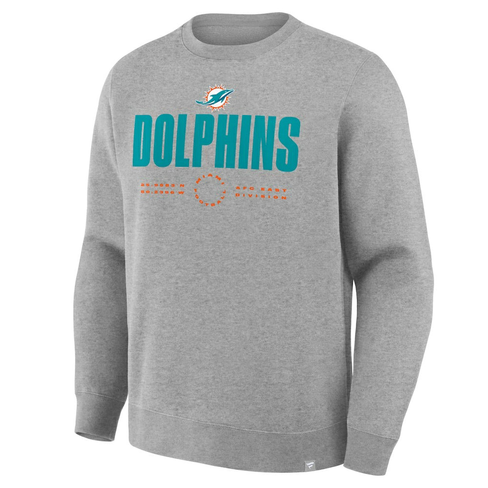 Miami Dolphins Direct Handoff Legacy Pullover Sweatshirt Heather Gray - Fanatics