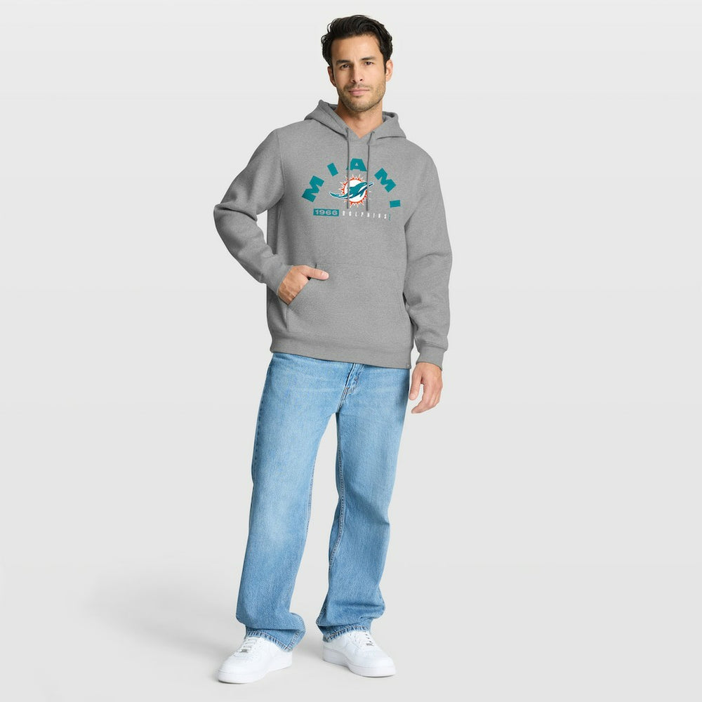 Miami Dolphins Delay of Game Legacy Pullover Hoodie Heather Gray - Fanatics