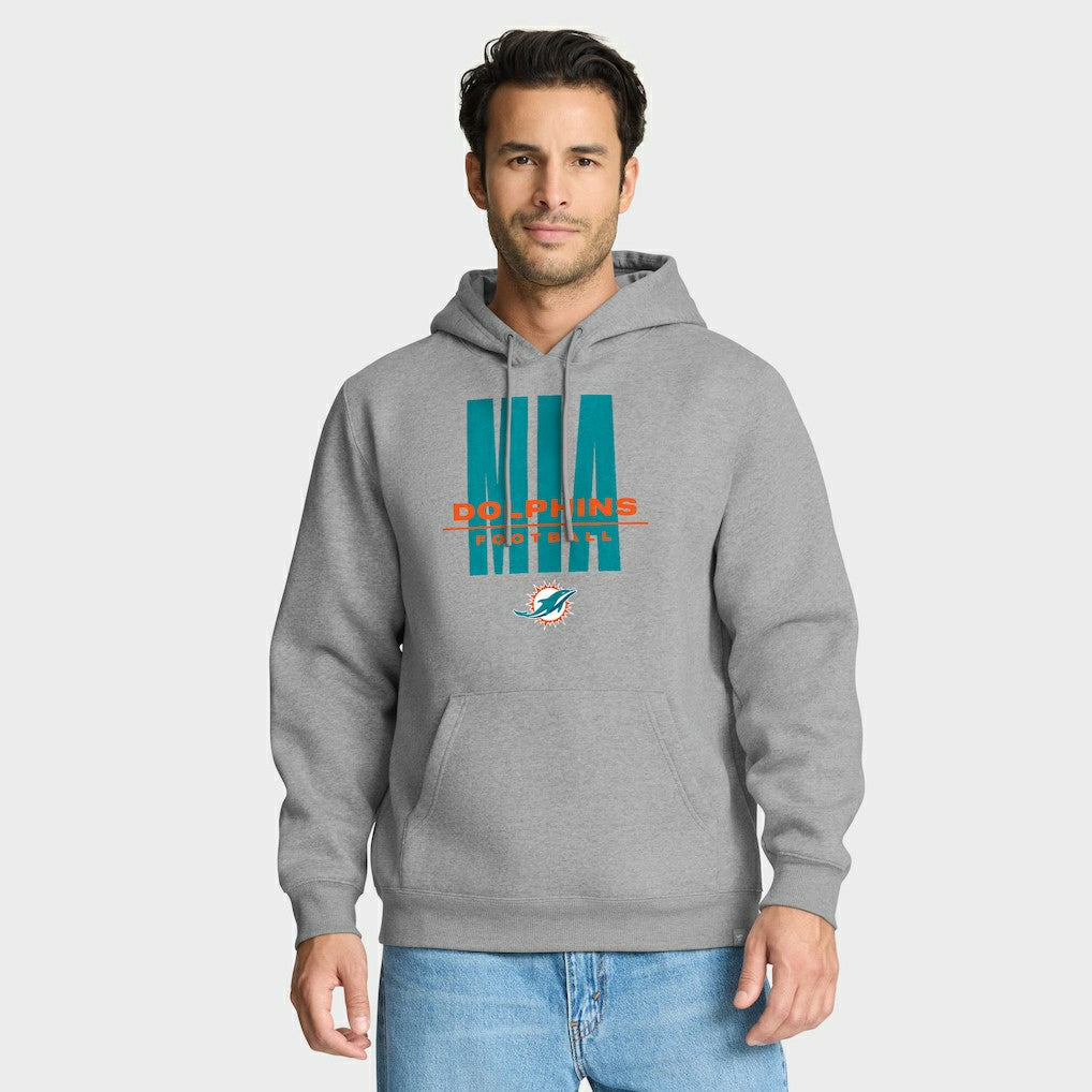 Miami Dolphins Right Tackle Legacy Pullover Hoodie - Heather Gray - Fanatics