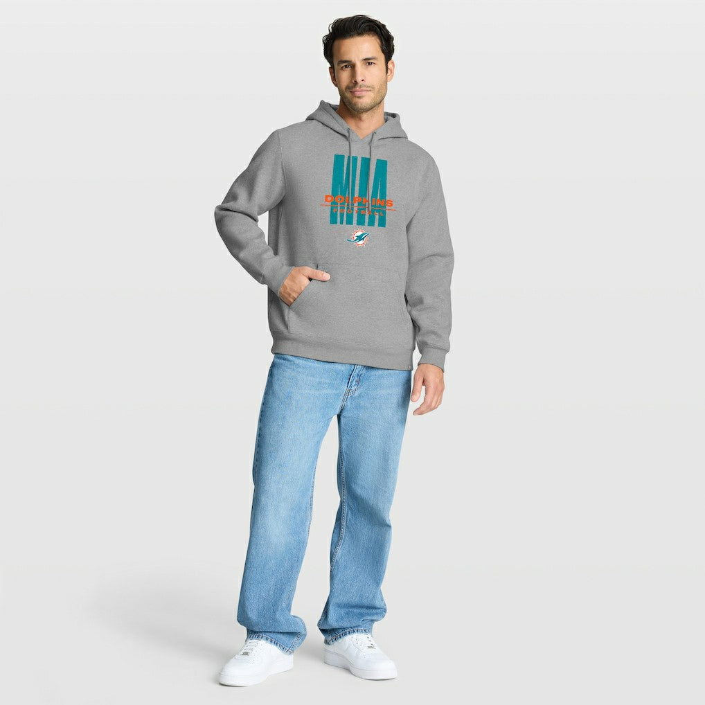 Miami Dolphins Right Tackle Legacy Pullover Hoodie - Heather Gray - Fanatics