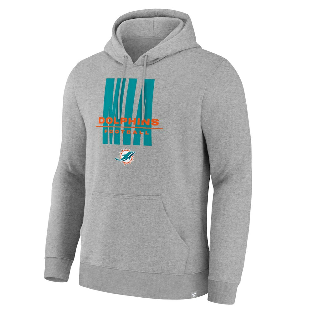 Miami Dolphins Right Tackle Legacy Pullover Hoodie - Heather Gray - Fanatics