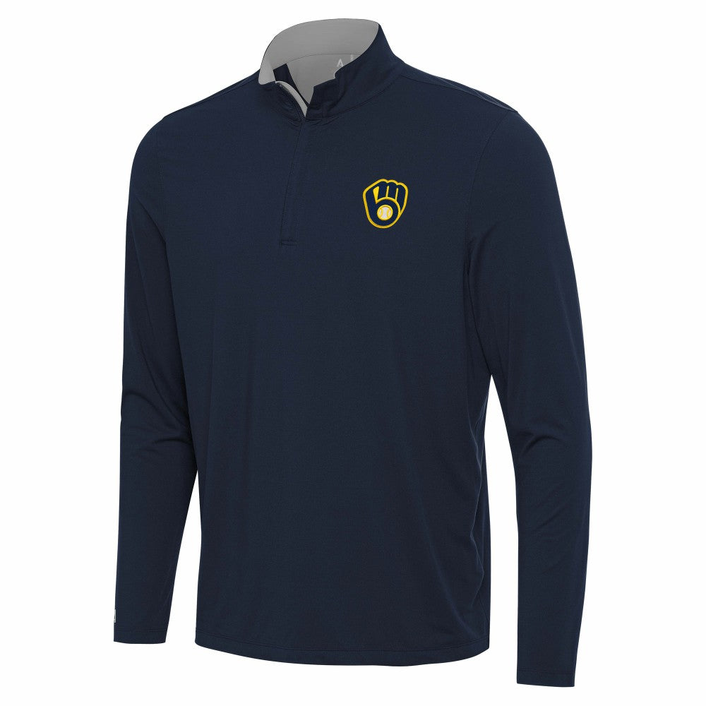 Milwaukee Brewers Antigua Content Quarter-Zip Top Sale