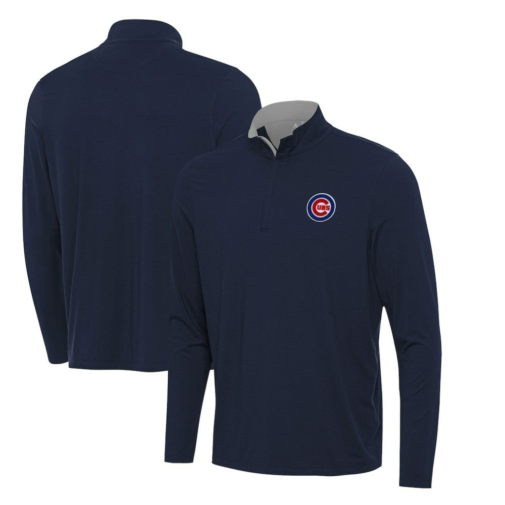 Chicago Cubs Antigua Content Quarter-Zip Top Lifestyle