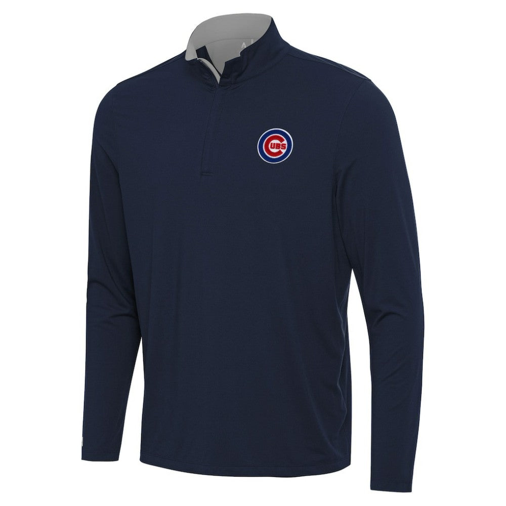 Chicago Cubs Antigua Content Quarter-Zip Top Lifestyle