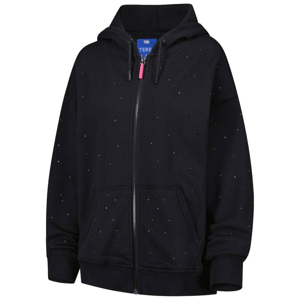 NBA - Boston Celtics Terez Women's Oversized Allover Gemstone Full-Zip Hoodie - Black