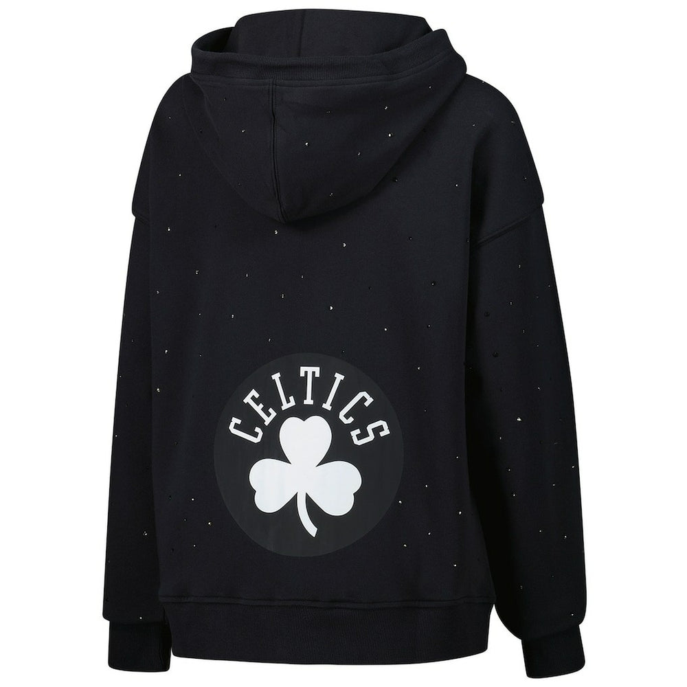 NBA - Boston Celtics Terez Women's Oversized Allover Gemstone Full-Zip Hoodie - Black