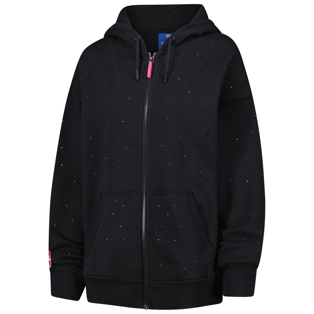 NBA - New Orleans Pelicans Terez Women's Oversized Allover Gemstone Full-Zip Hoodie - Black