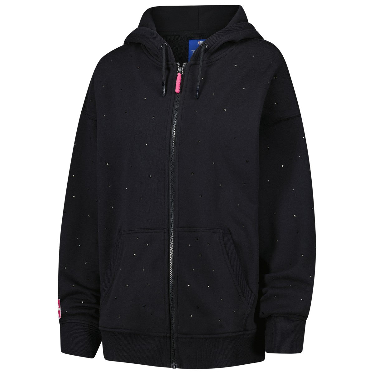 NBA - New Orleans Pelicans Terez Women's Oversized Allover Gemstone Full-Zip Hoodie - Black
