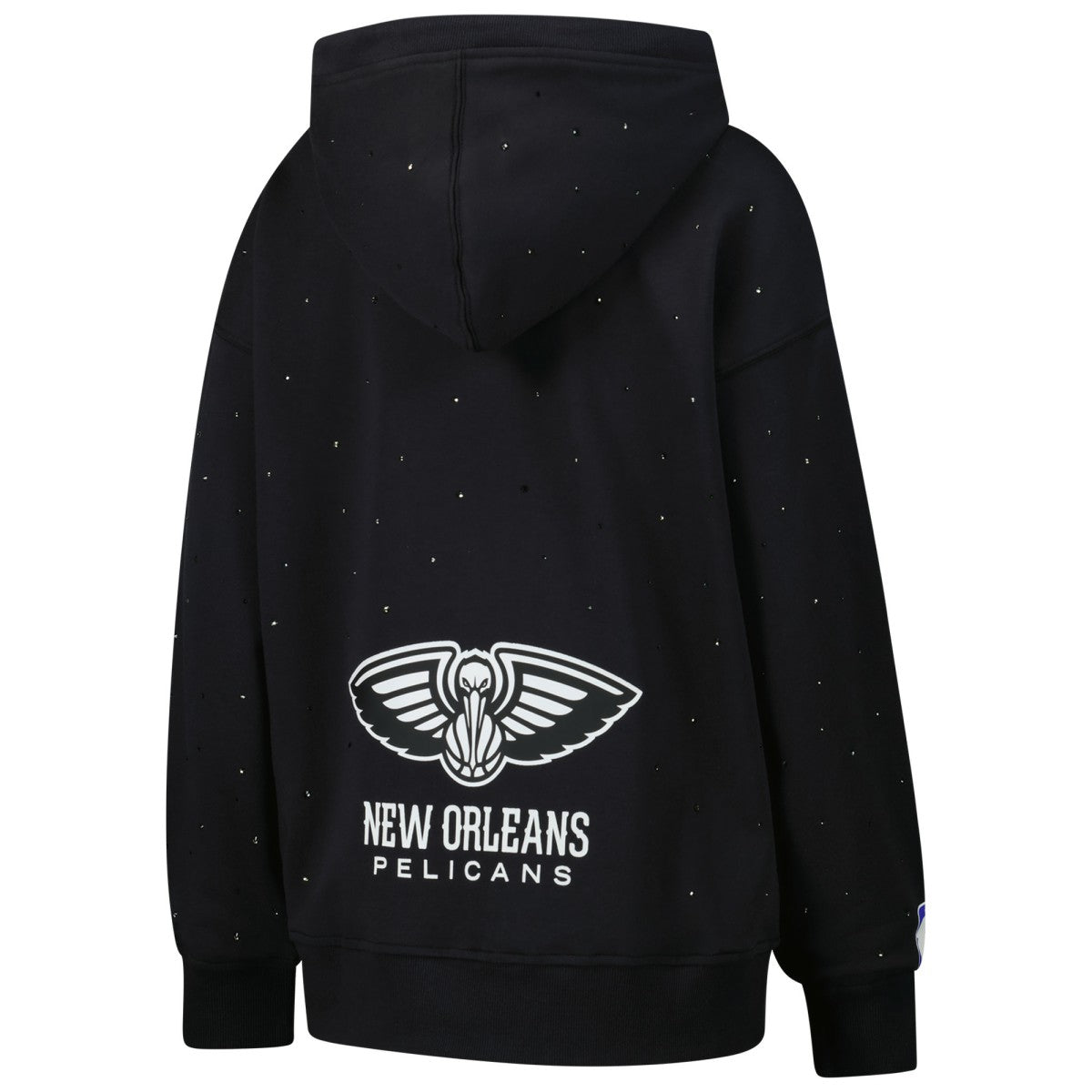 NBA - New Orleans Pelicans Terez Women's Oversized Allover Gemstone Full-Zip Hoodie - Black