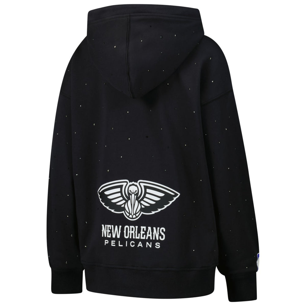 NBA - New Orleans Pelicans Terez Women's Oversized Allover Gemstone Full-Zip Hoodie - Black