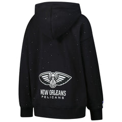 NBA - New Orleans Pelicans Terez Women's Oversized Allover Gemstone Full-Zip Hoodie - Black