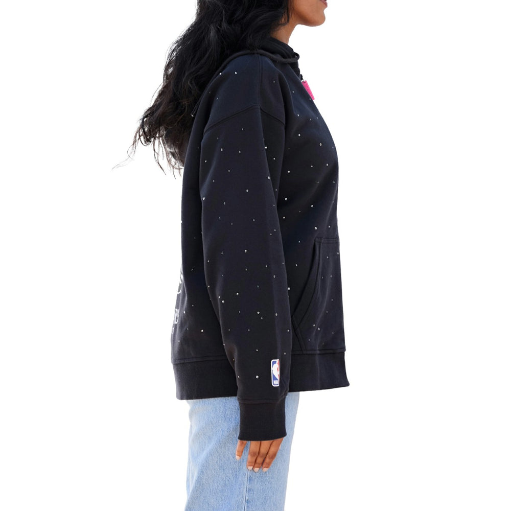 NBA - New Orleans Pelicans Terez Women's Oversized Allover Gemstone Full-Zip Hoodie - Black