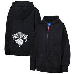 NBA - New York Knicks Terez Women's Oversized Allover Gemstone Full-Zip Hoodie - Black