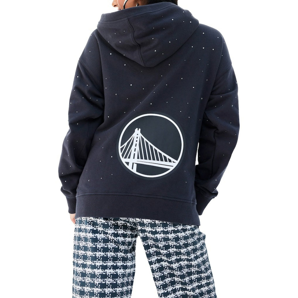 NBA - Golden State Warriors Terez Women's Oversized Allover Gemstone Full-Zip Hoodie - Black