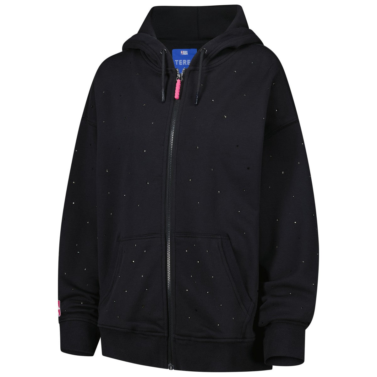 NBA - Los Angeles Lakers Terez Women's Oversized Allover Gemstone Full-Zip Hoodie - Black
