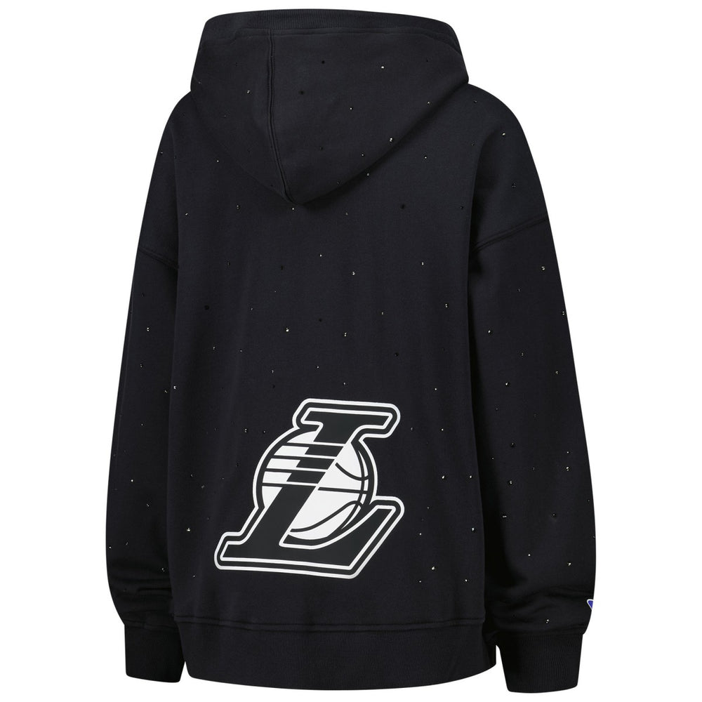 NBA - Los Angeles Lakers Terez Women's Oversized Allover Gemstone Full-Zip Hoodie - Black