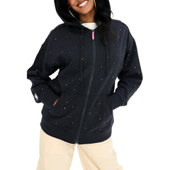 NBA - Los Angeles Lakers Terez Women's Oversized Allover Gemstone Full-Zip Hoodie - Black