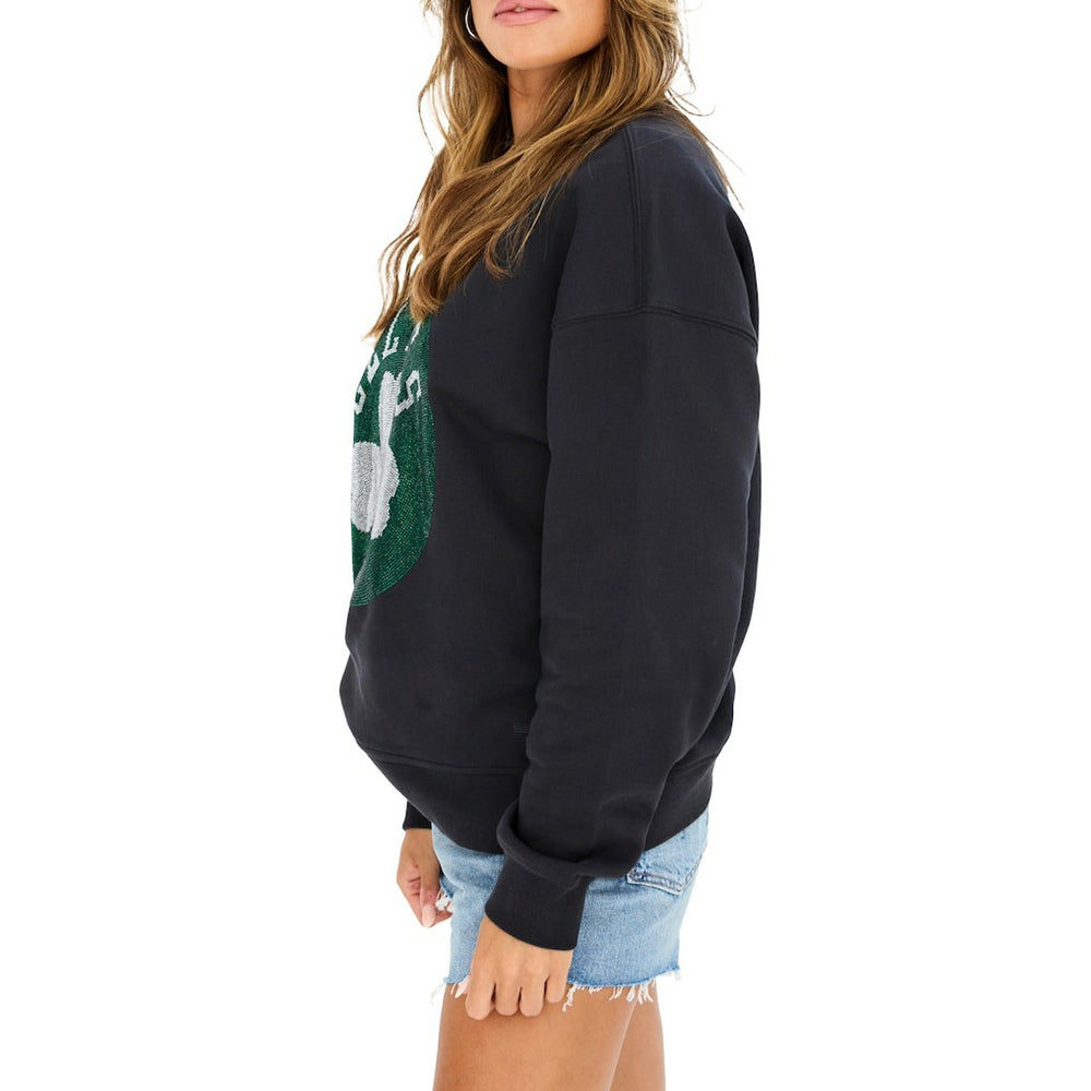 NBA - Boston Celtics Terez Women's Gemstone Logo Pullover Sweatshirt - Black