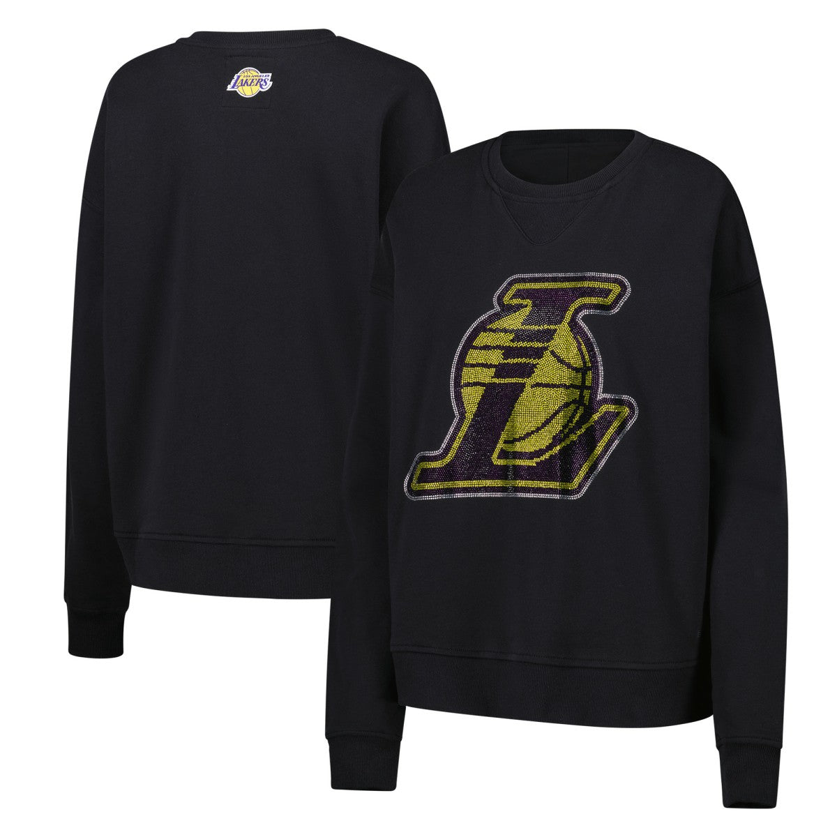 NBA - Los Angeles Lakers Terez Women's Gemstone Logo Pullover Sweatshirt - Black