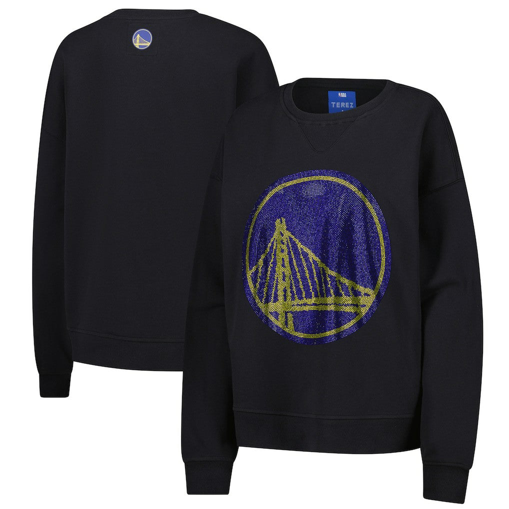 NBA - Golden State Warriors Terez Women's Gemstone Logo Pullover Sweatshirt - Black