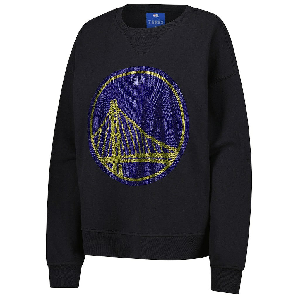 NBA - Golden State Warriors Terez Women's Gemstone Logo Pullover Sweatshirt - Black