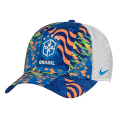 Nike Brazil National Team Unisex Rise Printed Trucker Adjustable Hat - Blue