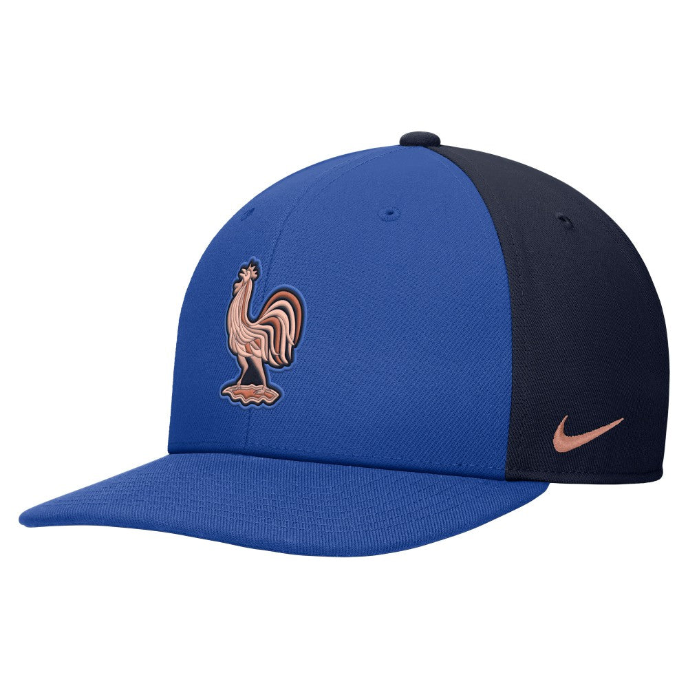 Nike France National Team Unisex Pro Flatbill Snapback Hat - Blue