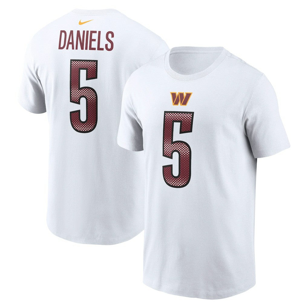 Jayden Daniels Washington Commanders Name & Number T-Shirt White - Nike
