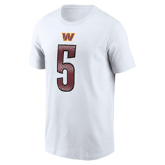 Jayden Daniels Washington Commanders Name & Number T-Shirt White - Nike