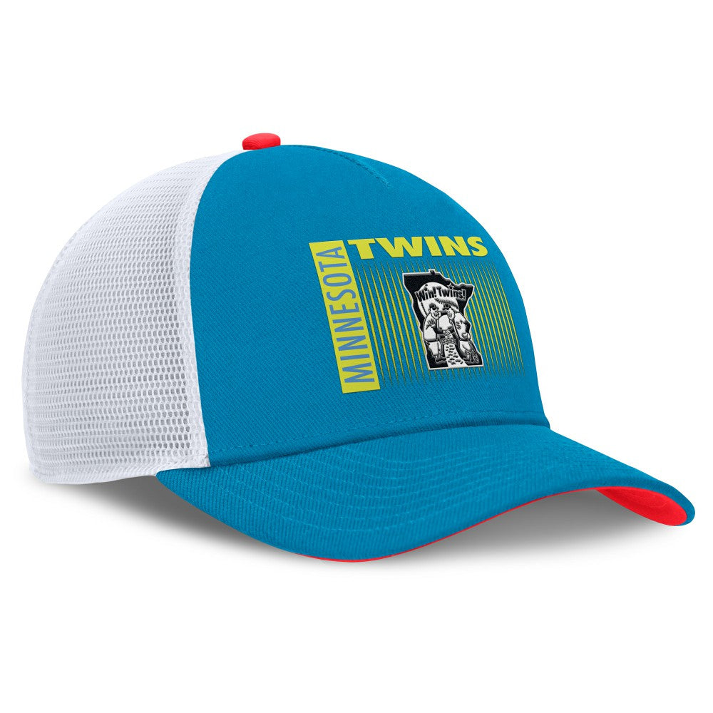 Minnesota Twins Nike Neon 90s Rise Structured Performance Adjustable Trucker Hat On Sale