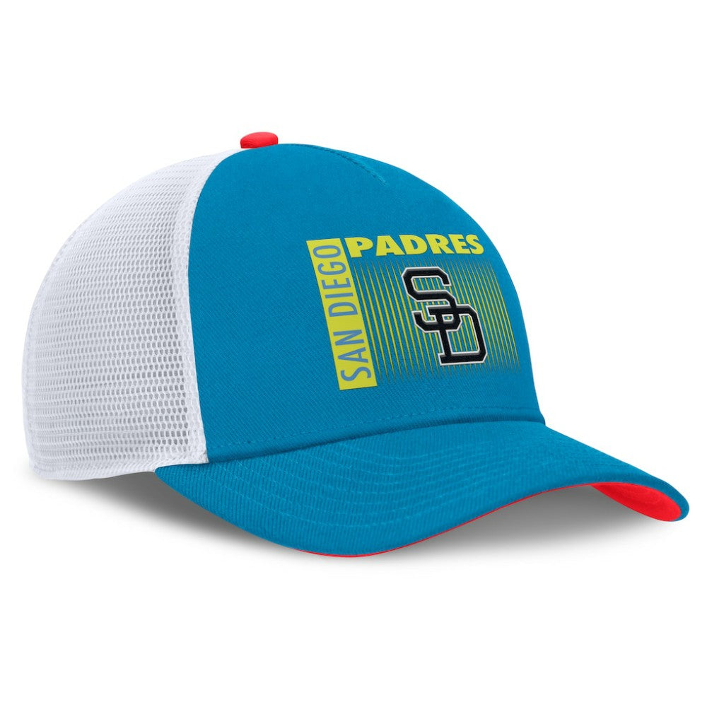 San Diego Padres Nike Neon 90s Rise Structured Performance Adjustable Trucker Hat for sale