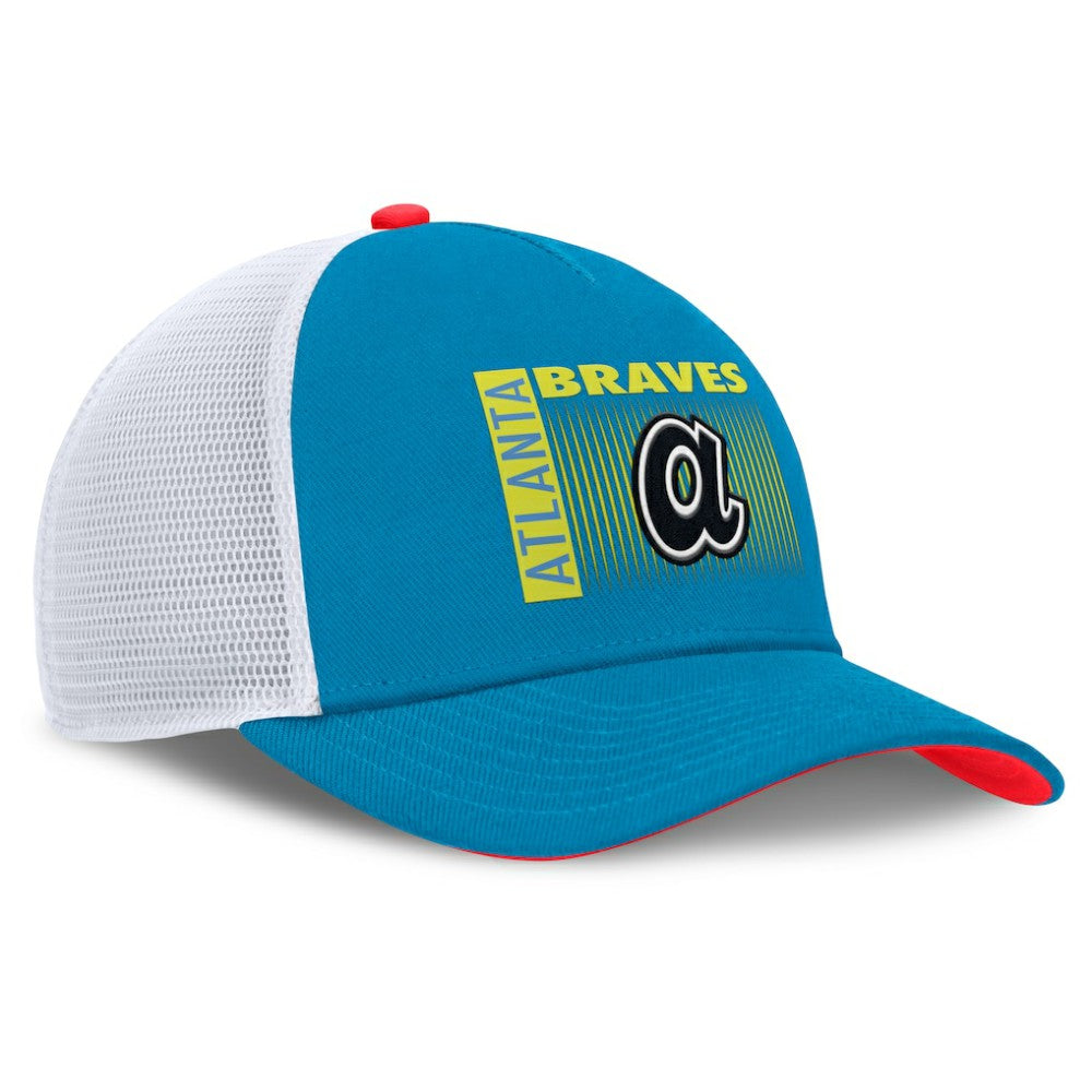 Atlanta Braves Nike Neon 90s Rise Structured Performance Adjustable Trucker Hat Near Me