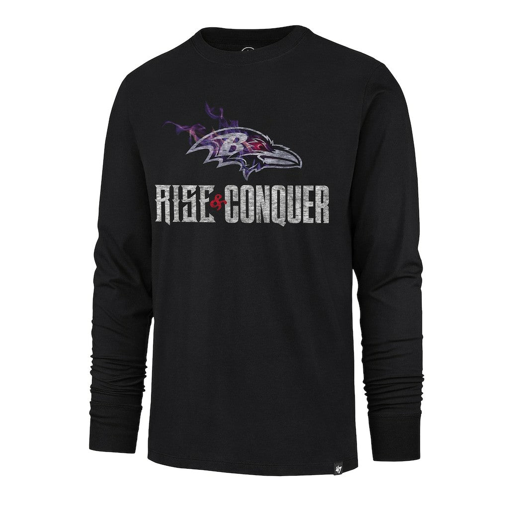 Baltimore Ravens '47 Rise and Conquer Franklin Long Sleeve T-Shirt Black - 47 brand