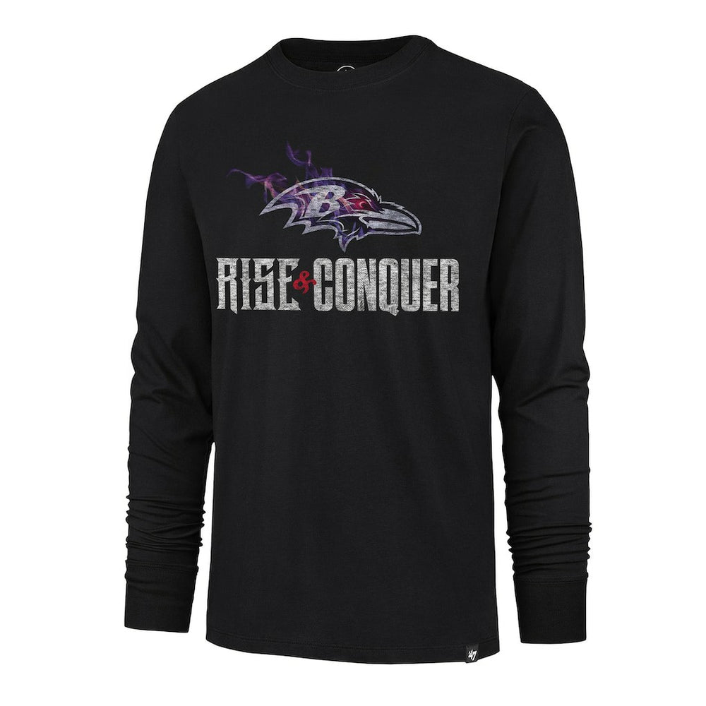 Baltimore Ravens '47 Rise and Conquer Franklin Long Sleeve T-Shirt Black - 47 brand