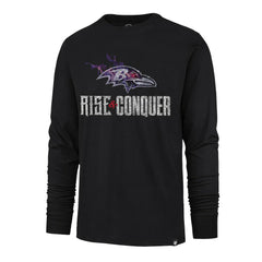 Baltimore Ravens '47 Rise and Conquer Franklin Long Sleeve T-Shirt Black - 47 brand