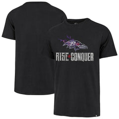 Baltimore Ravens '47 Rise and Conquer Franklin T-Shirt Black - 47 brand