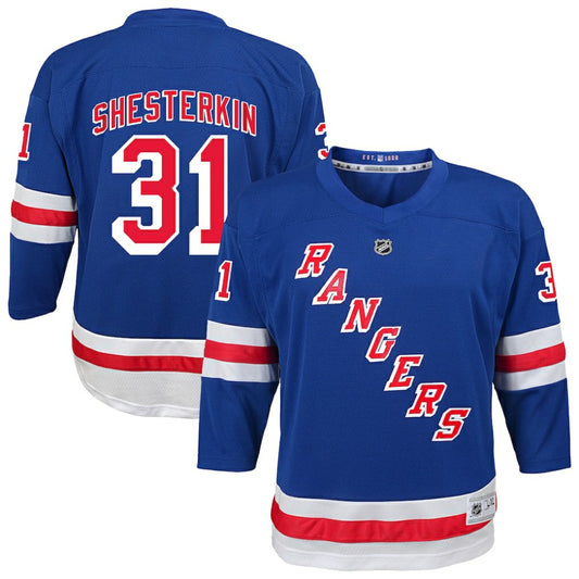 Igor Shesterkin New York Rangers Youth Home Replica Player Jersey - Blue | NHL Jerseys